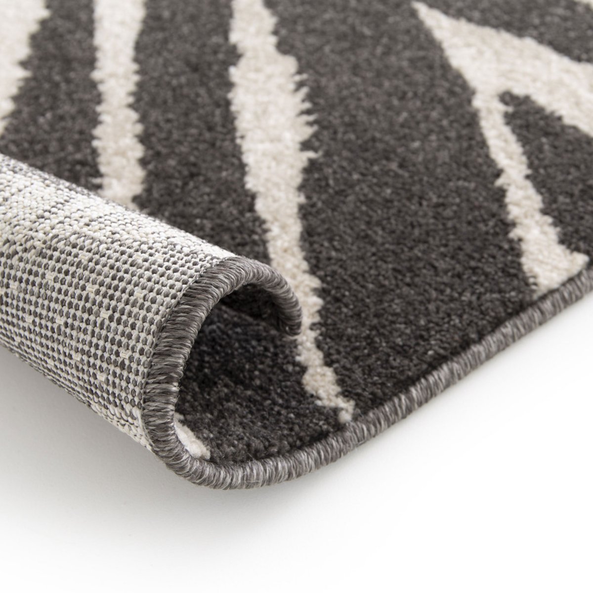 Tapis graphique à motif zébré- ZEBRA gris anthracite, DRAWER