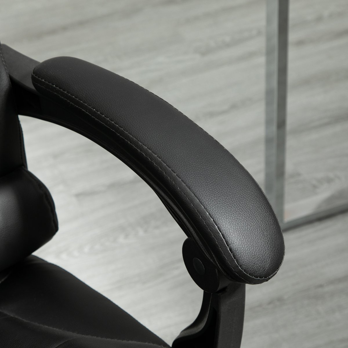 Fauteuil De Bureau Manager Inclinable Avec Repose-pied Noir noir, HOMCOM