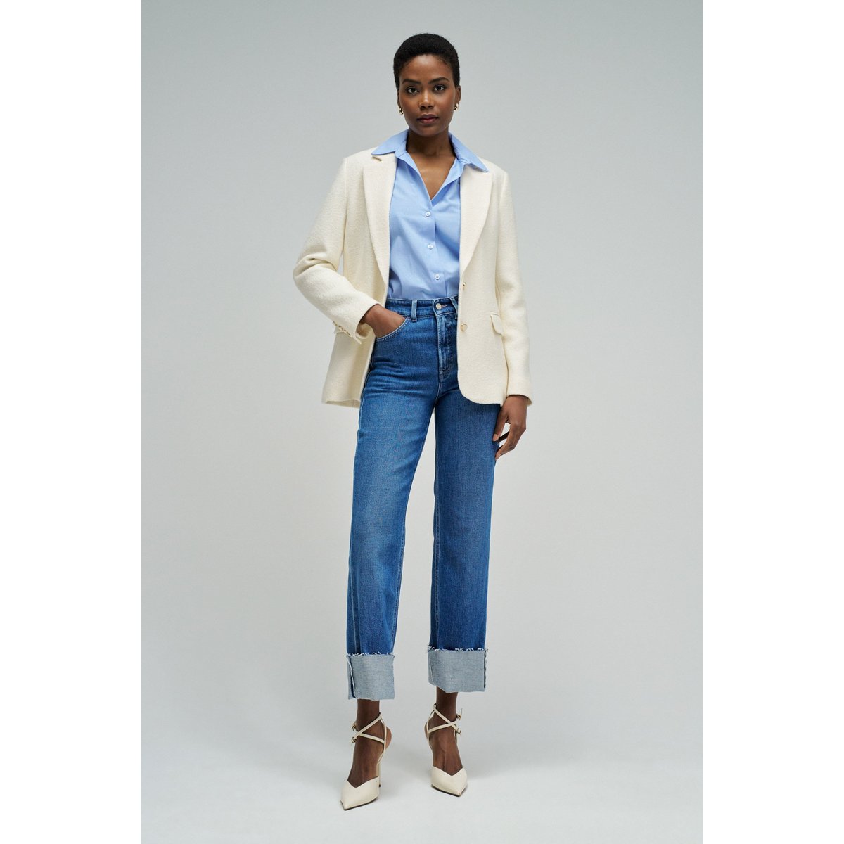 JEAN FAITH PUSH IN STRAIGHT bleu denim, SALSA JEANS