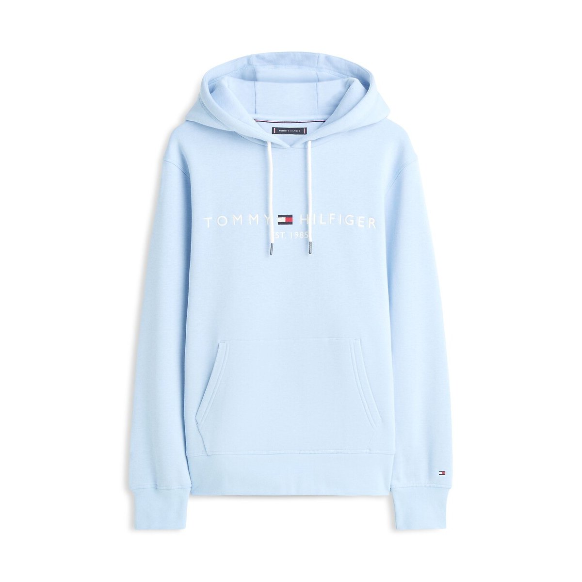 Flex Embroidered Logo Fleece Hoodie navy blue, TOMMY HILFIGER