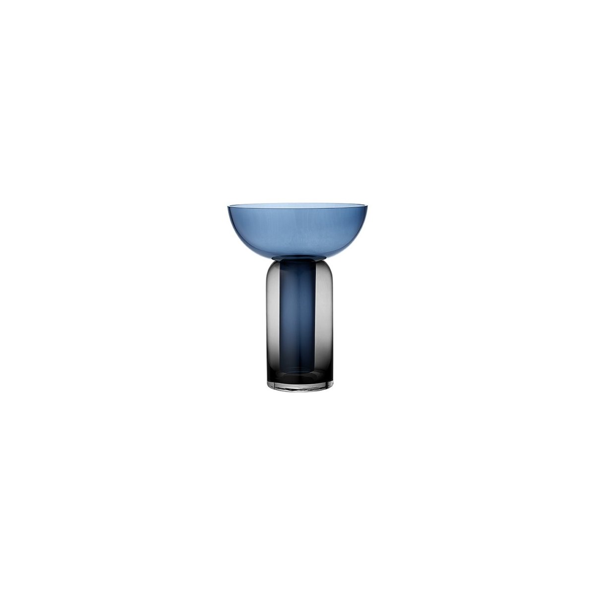 Vase en verre Torus h 33 cm noir/bleu navy, AYTM