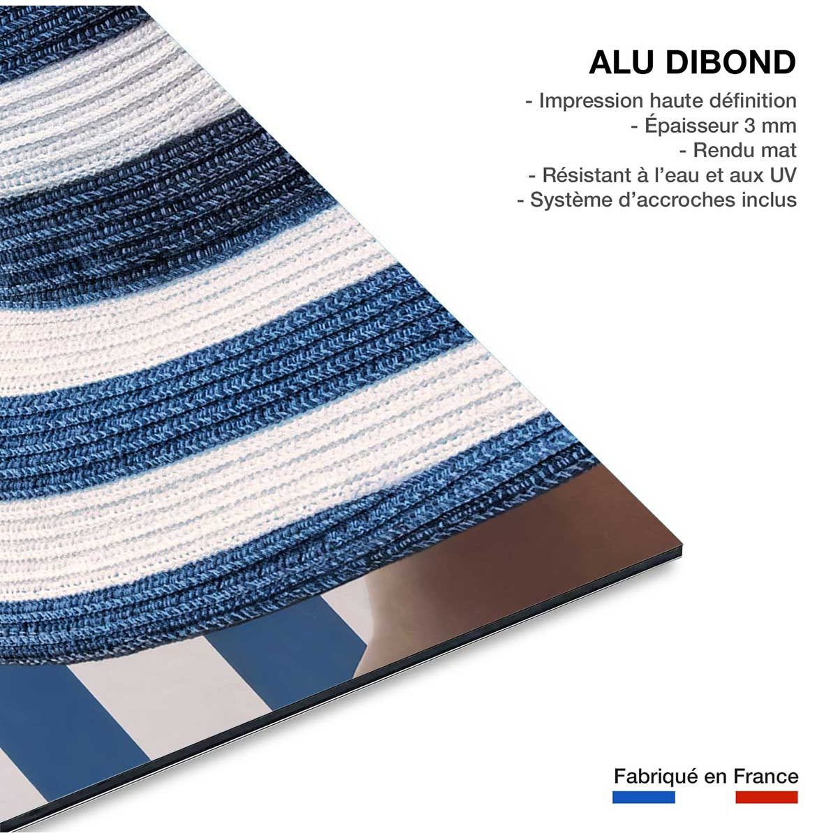 Tableau rayure azur tableau alu dibond, HEXOA