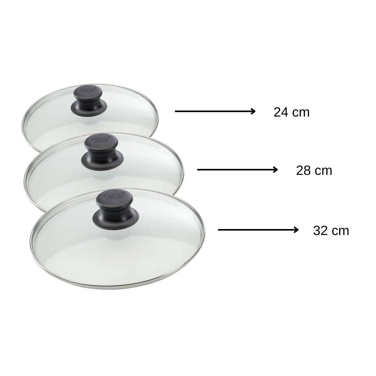 Set de 3 couvercles de cuisson transparent, ELO