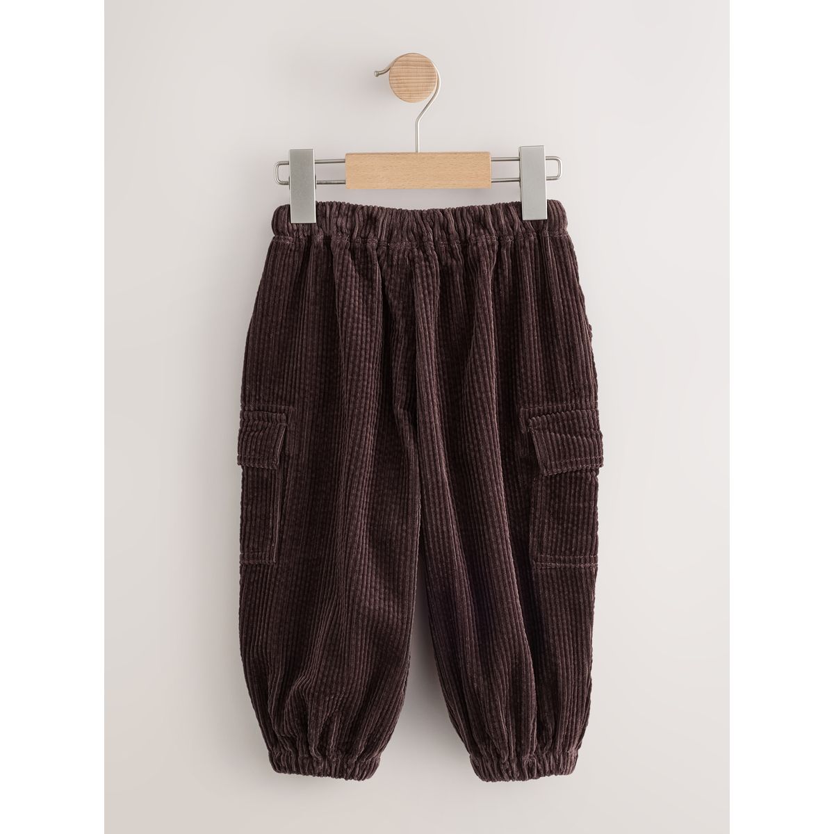 Pantalon cargo en velours côtelé marron, NEXT