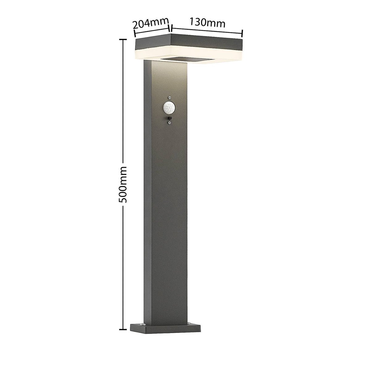 Lampe solaire en aluminium moderneLED, Laira anthracite, gris, LINDBY