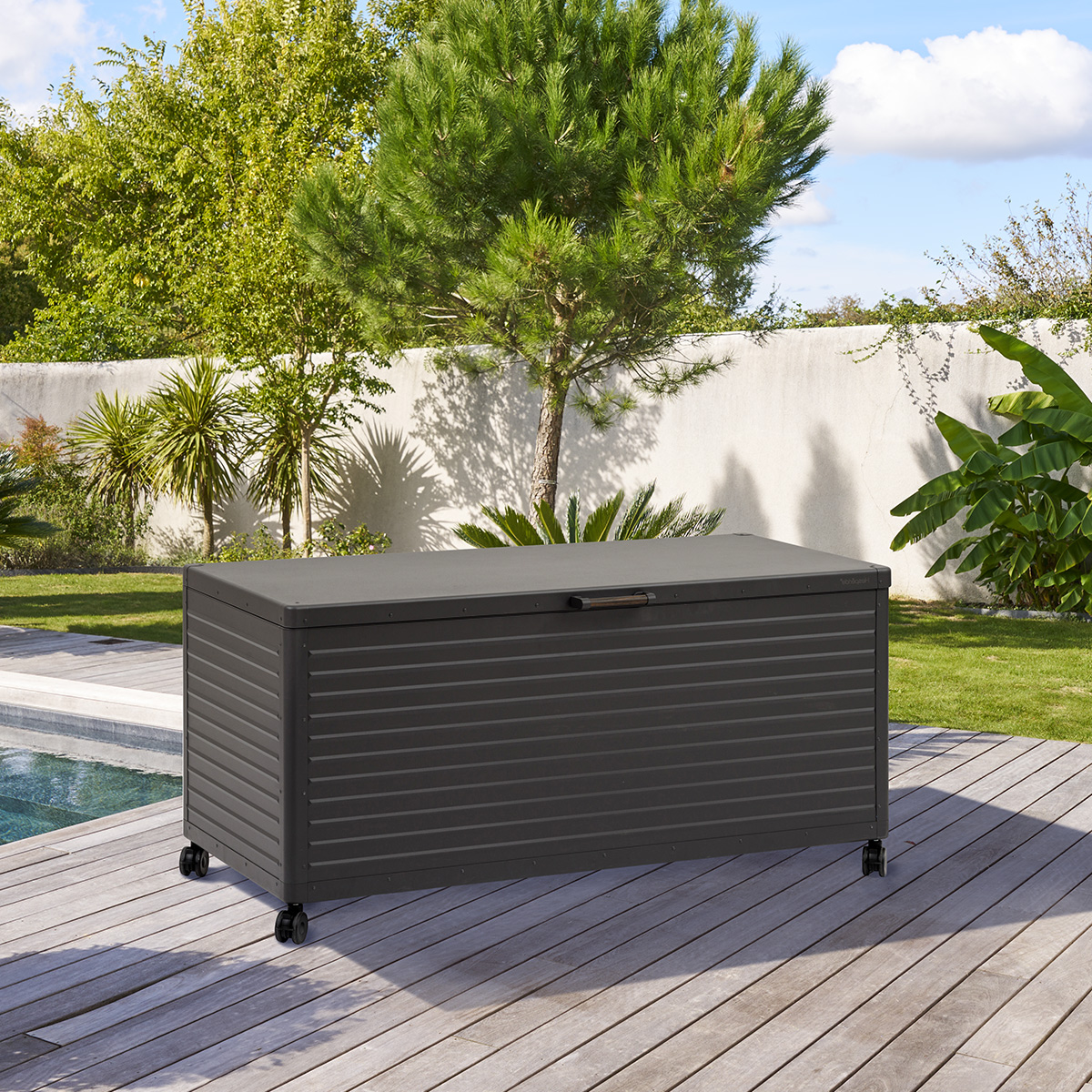 Coffre de rangement 670L à roulettes EDENIO gris graphite, HESPERIDE