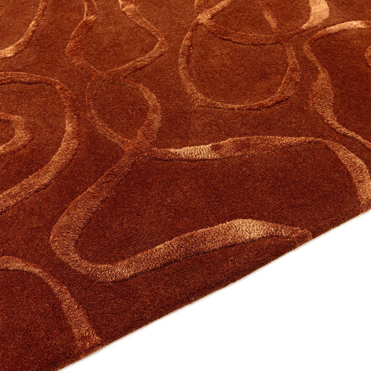 Tapis tufté main en laine SHIFT orange, NOVATREND