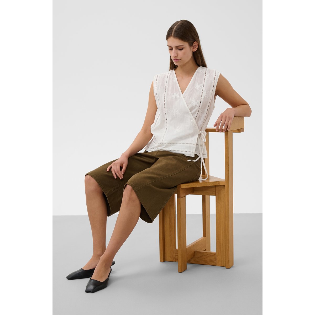 Blouse à manches courtes blanc broken white, SOAKED IN LUXURY