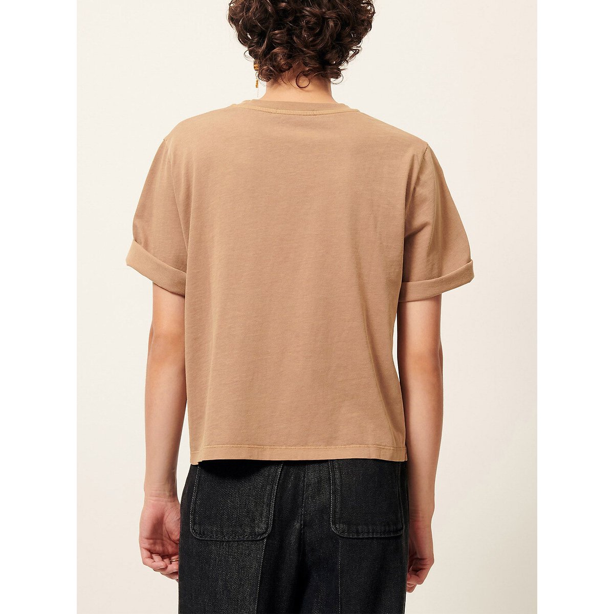 T-shirt ample à col rond et à manches courtes, SERGIO beige, SESSUN