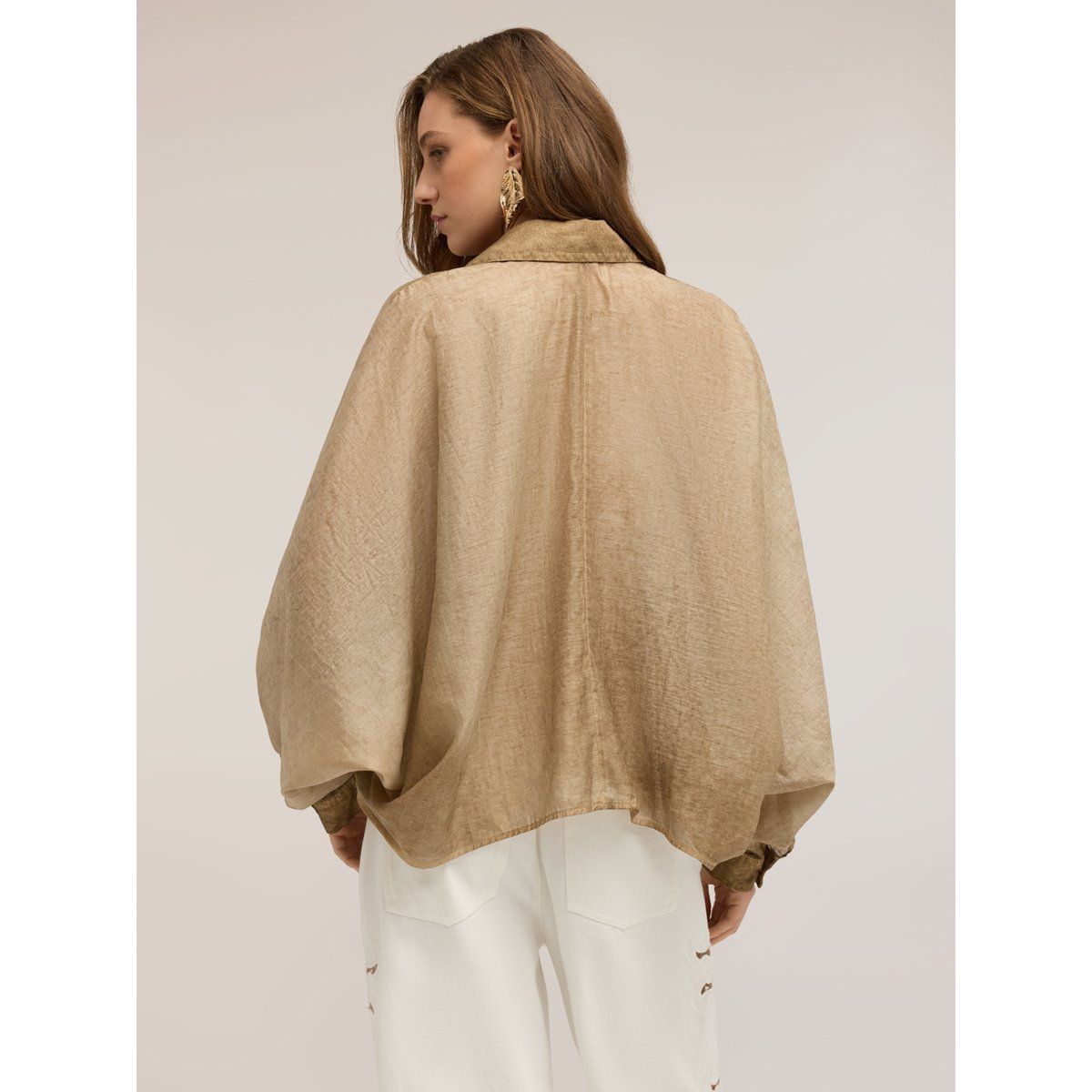 Chemise oversize. beige, MOTIVI