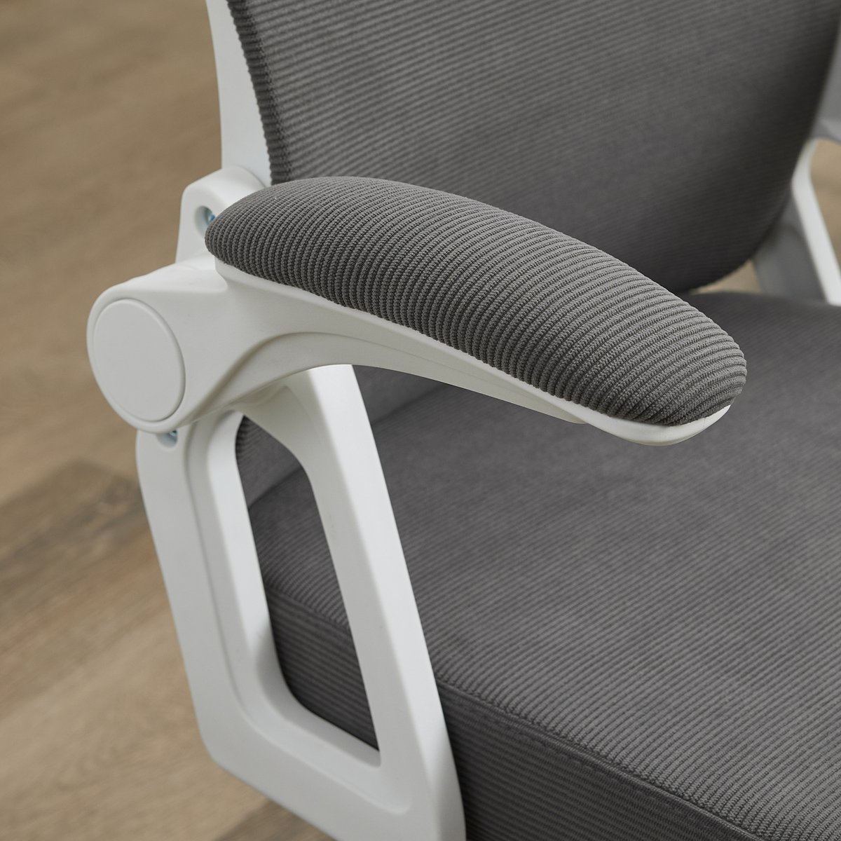 Chaise de bureau ergonomique pivotante réglable en hauteur, DARVEN gris, MEUBLES COSY
