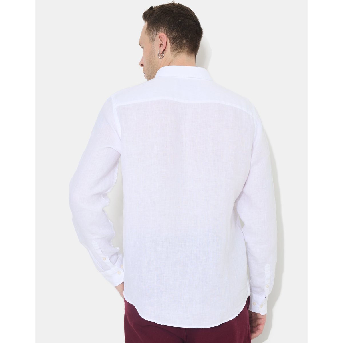 Chemise en lin LINO manches longues blanc, CHEVIGNON