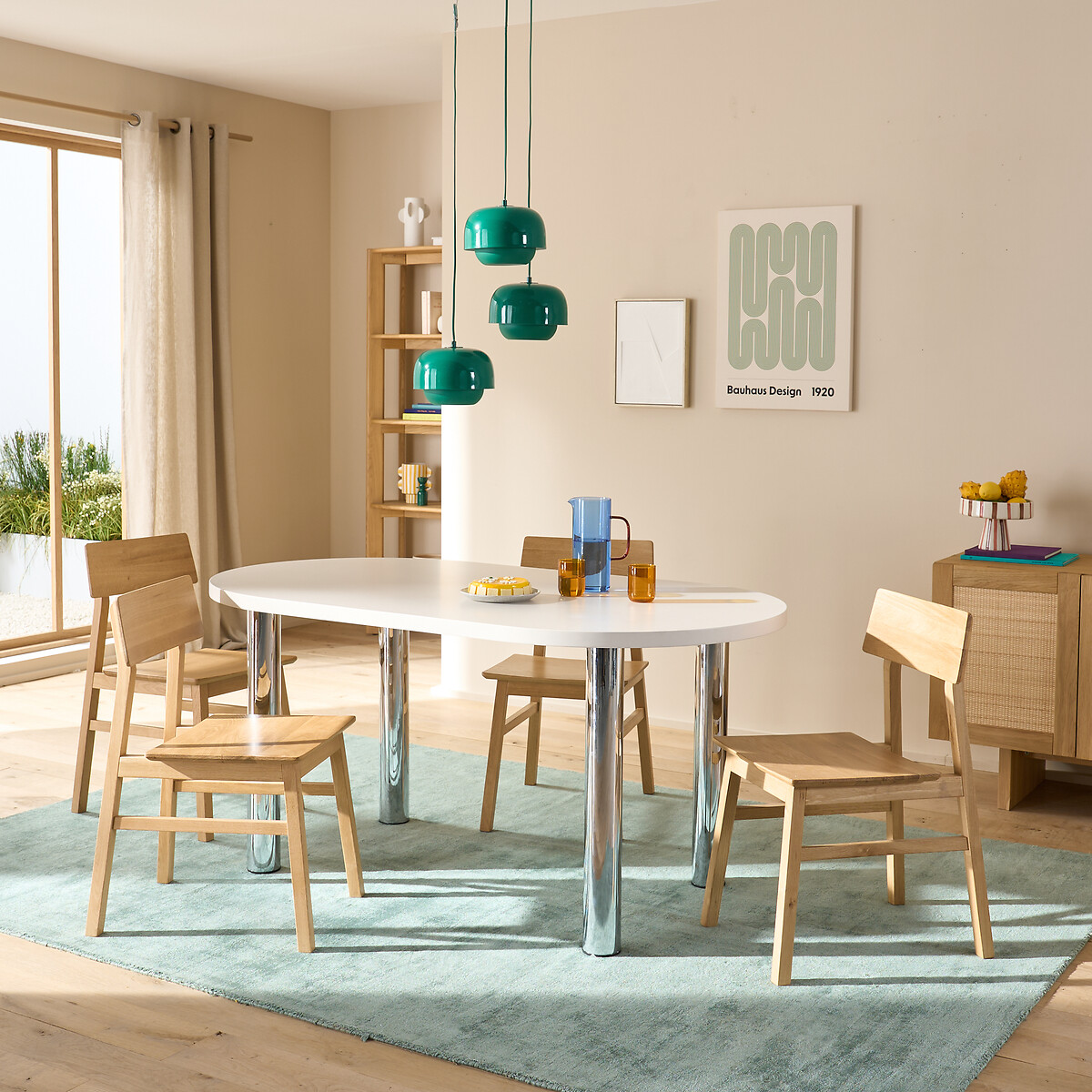 Piano ovale per tavolo componibile, 4-6 coperti, Alzar greige, LA REDOUTE INTERIEURS