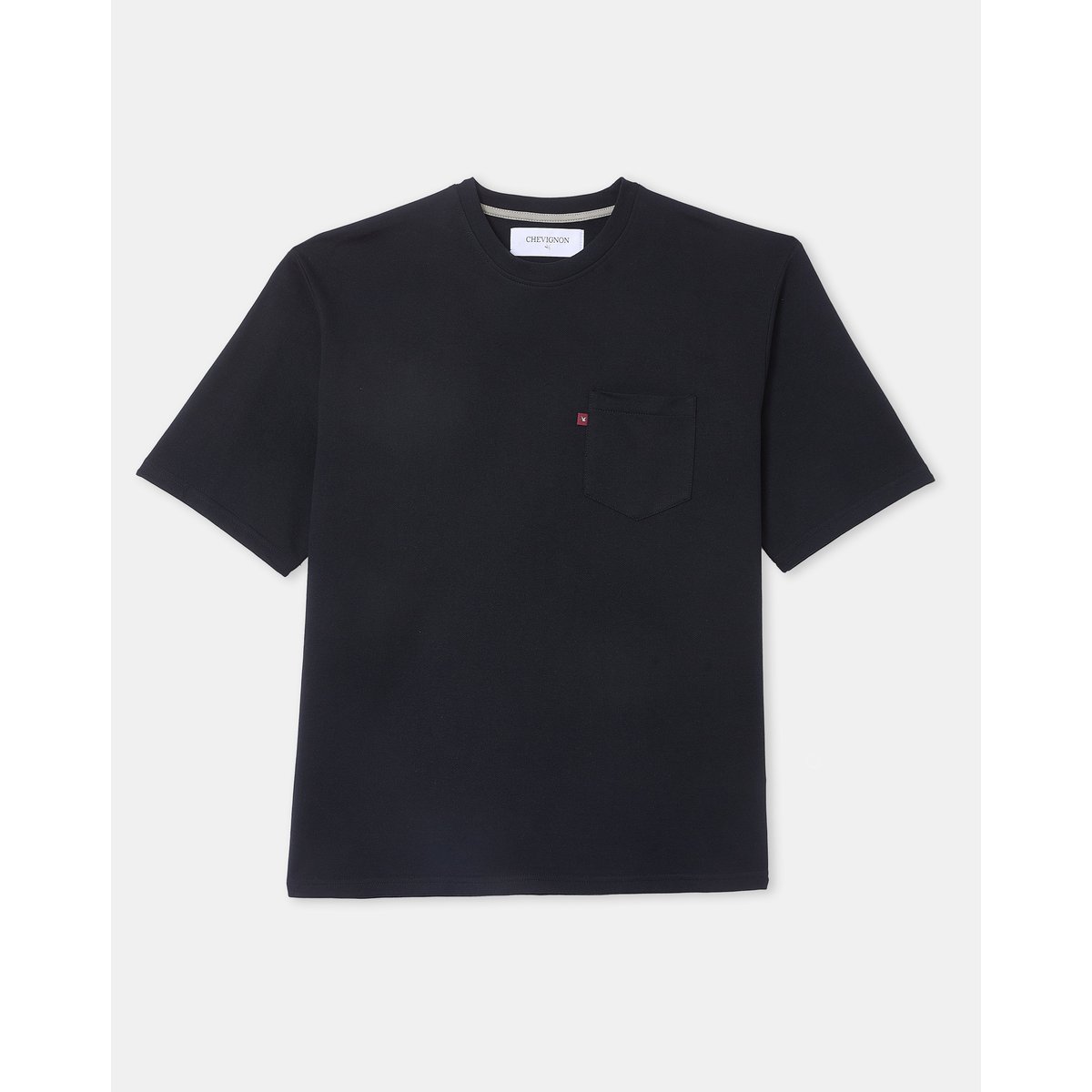 T-Shirt uni POCKET TEE noir, CHEVIGNON