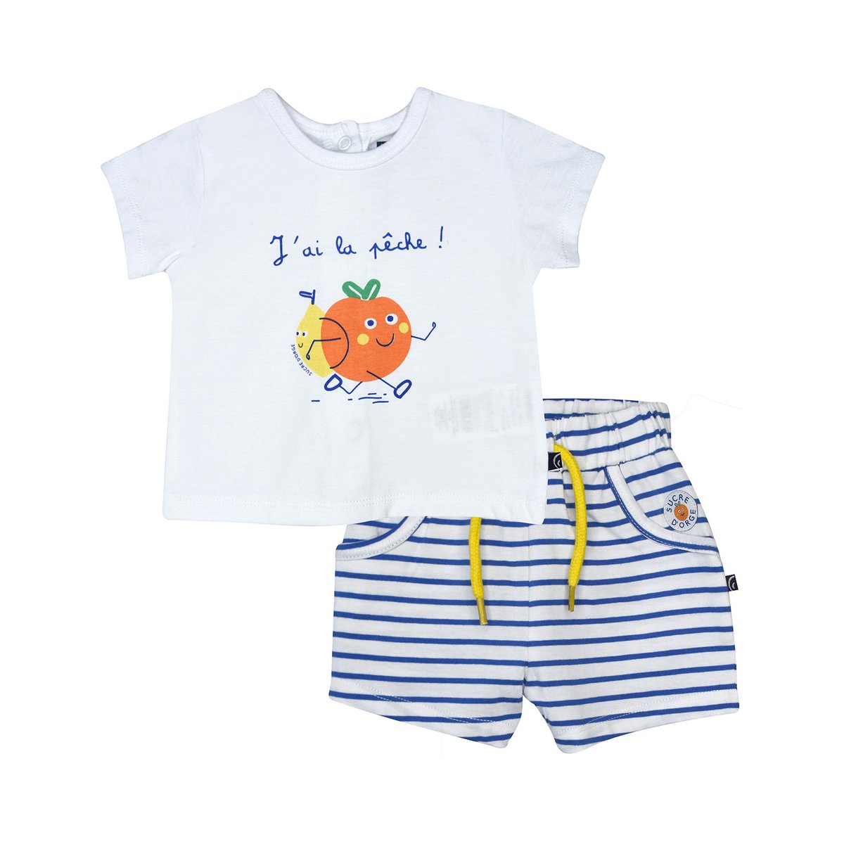 Tshirt short radjy manches courtes bebe blanc, SUCRE D'ORGE