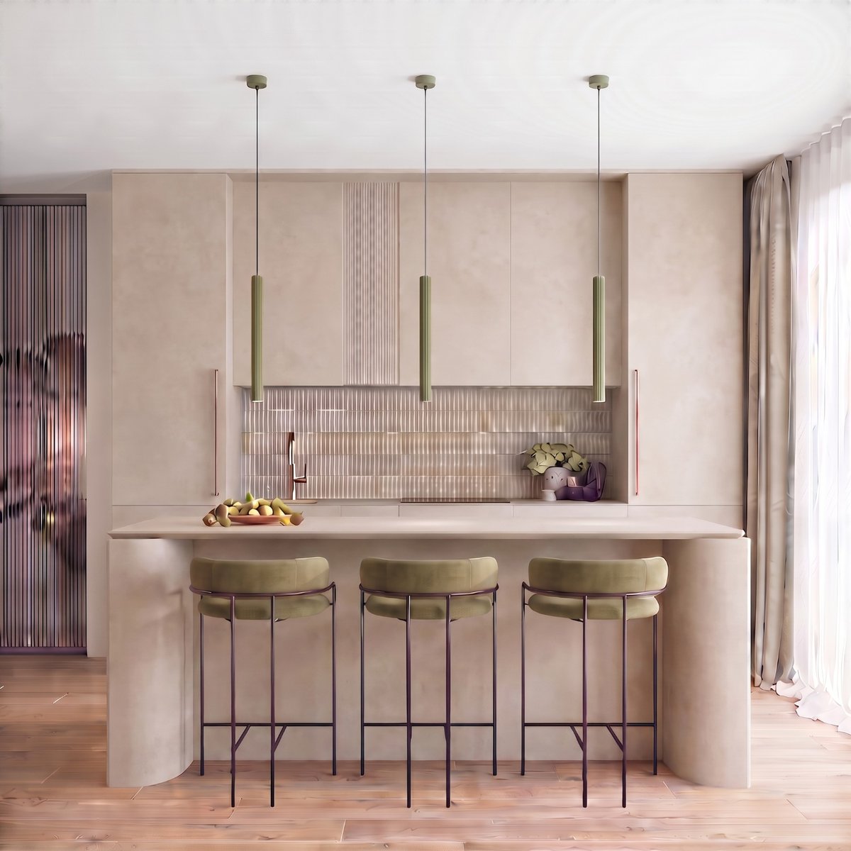 Suspension Acier Vert Olive G9 2 Arche vert olive, EDEN