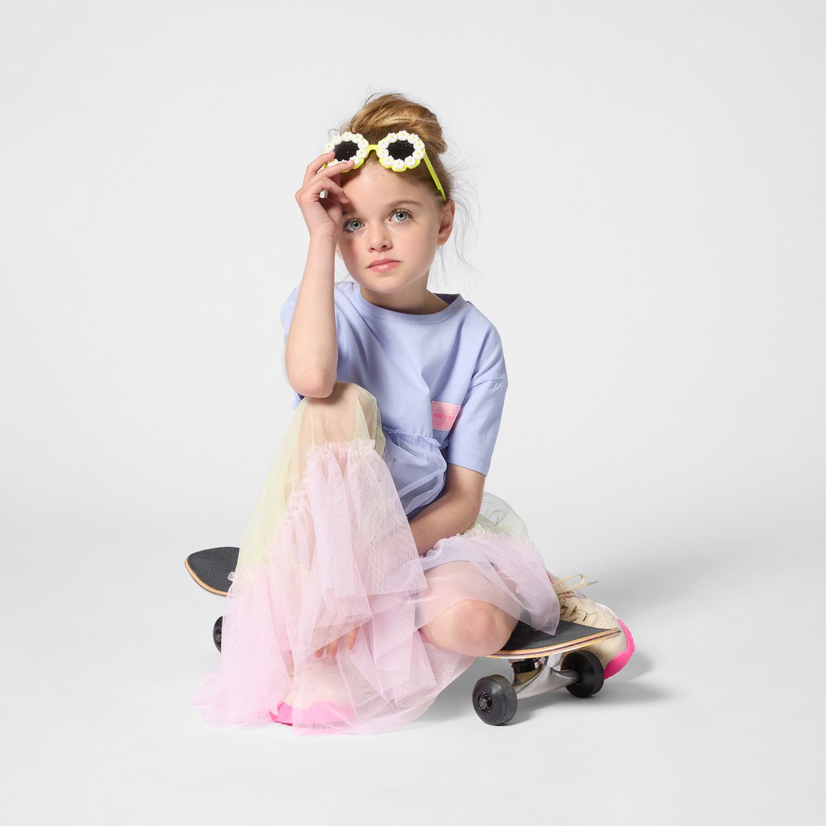 Lunettes de soleil fleur jaune fluo, BILLIEBLUSH
