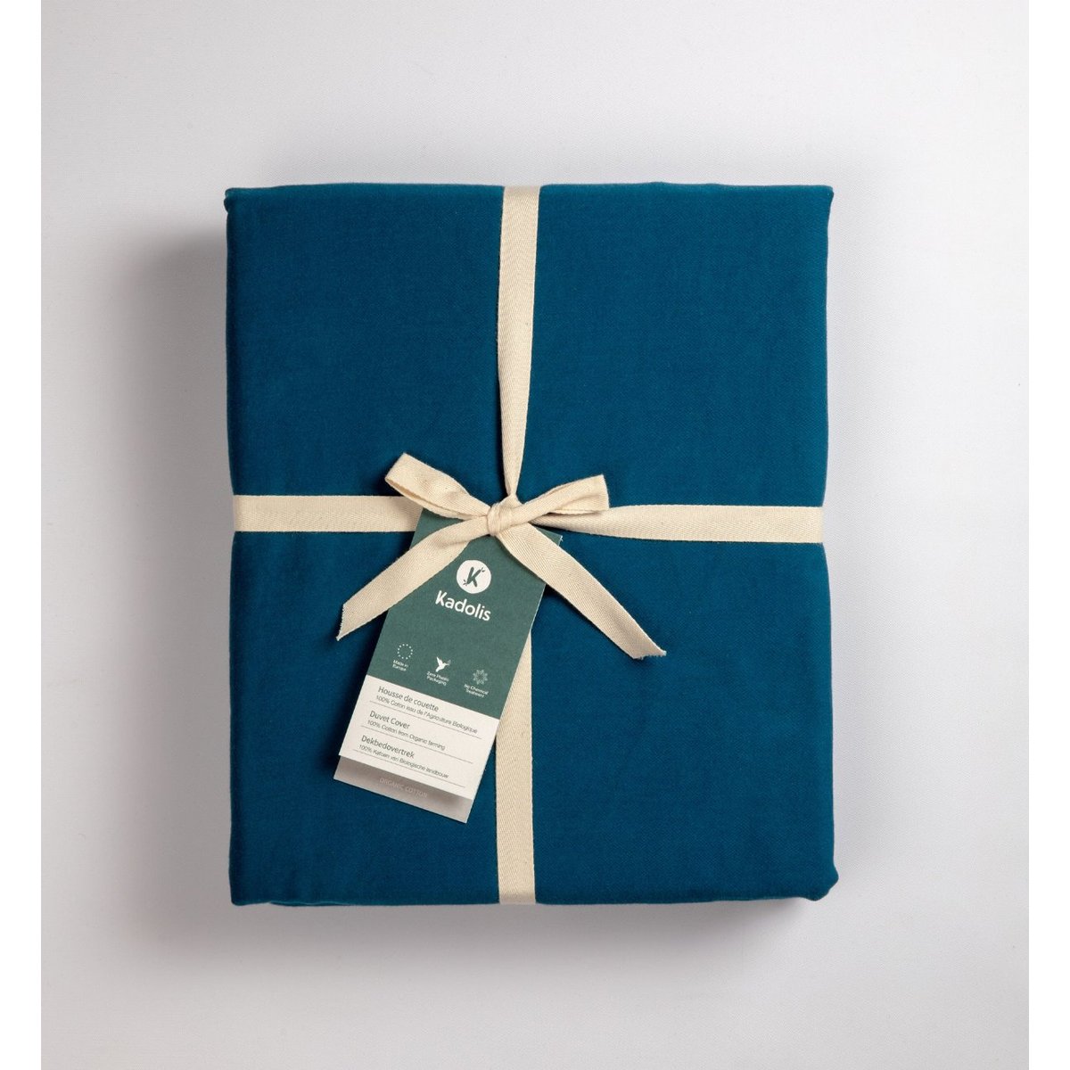 Housse de couette adulte PUR COTON BIO bleu nuit, KADOLIS
