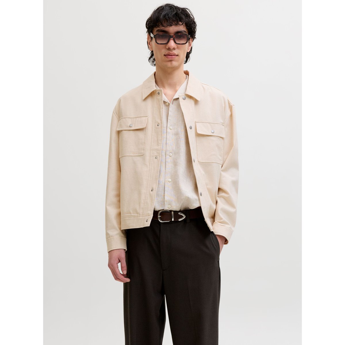 Surchemise blanche - ancient scroll 1, JACK & JONES