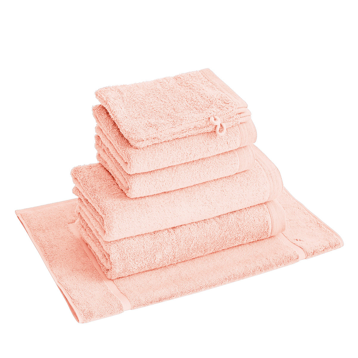 Ensemble de bain avec tapis 7 pièces STUDIO poudre, SENSEI MAISON