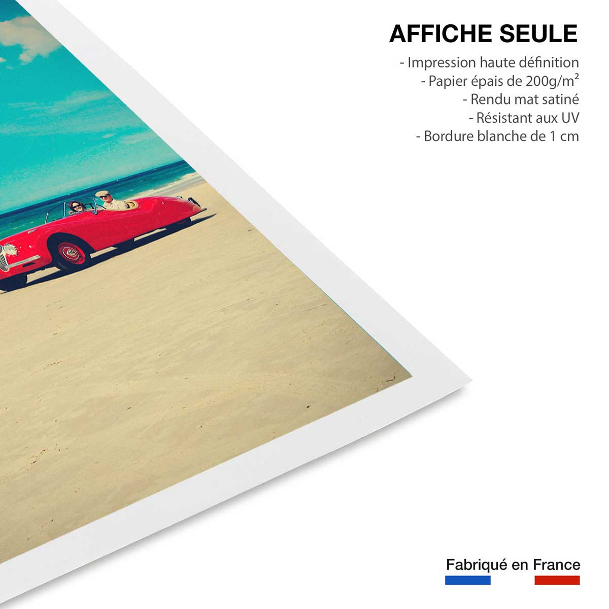 Poster red car affiche seule, HEXOA