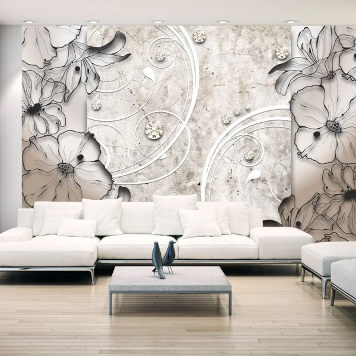 Papier peint intissé panoramique Summer memories beige, EDEN