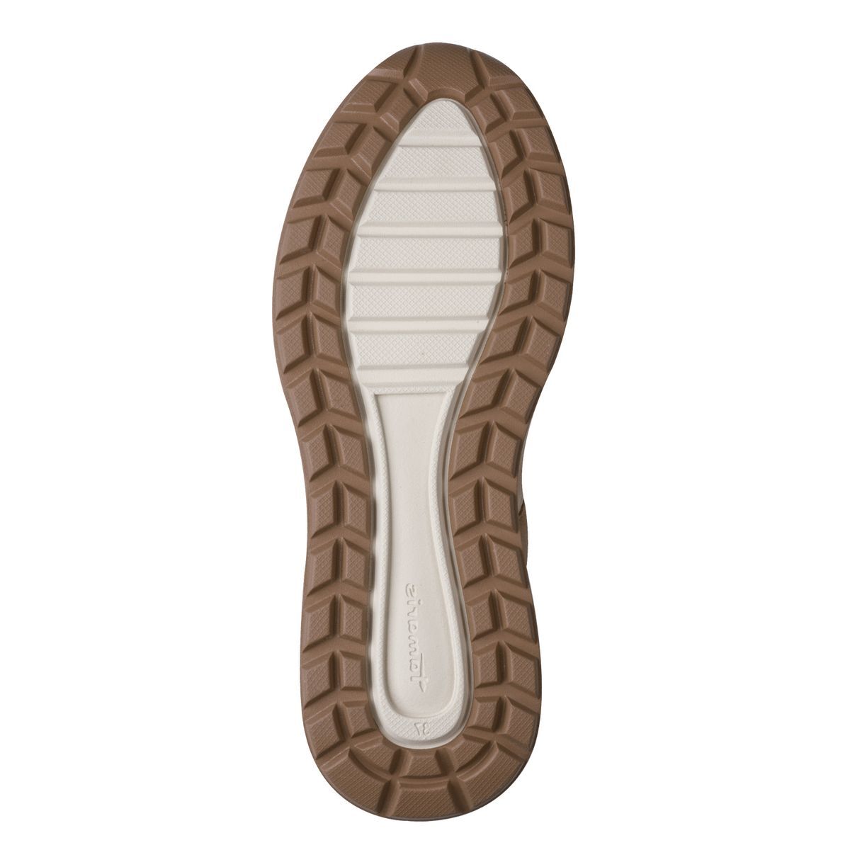 Basket en cuir beige beige suède, TAMARIS
