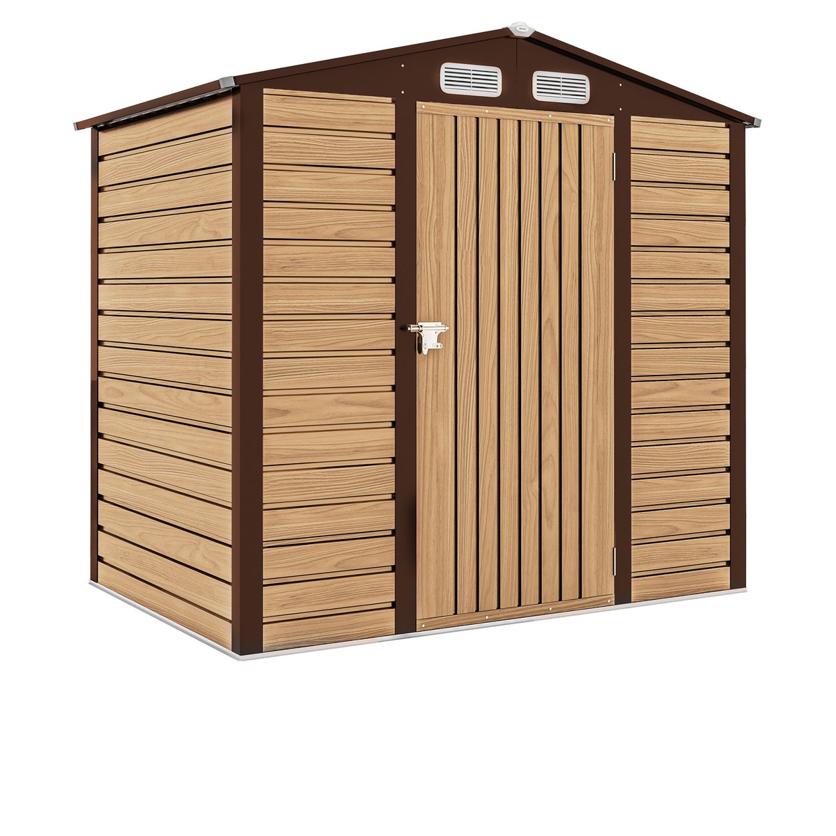 Abri de jardin Acier galvanisé Chêne marron, OUTSUNNY