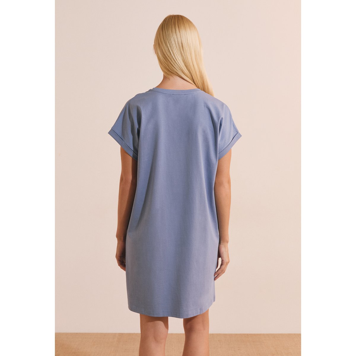 Chemise de nuit en coton avec motif BRIOCHE bleu, ETAM