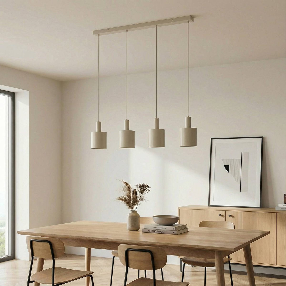 Suspension en métal moderne, Ovelia beige, LINDBY