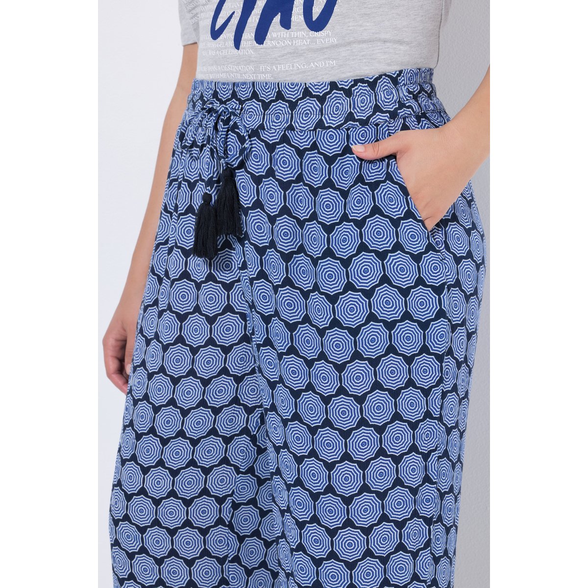 Jupe-culotte Rose, jambe droite et large marine, ULLA POPKEN