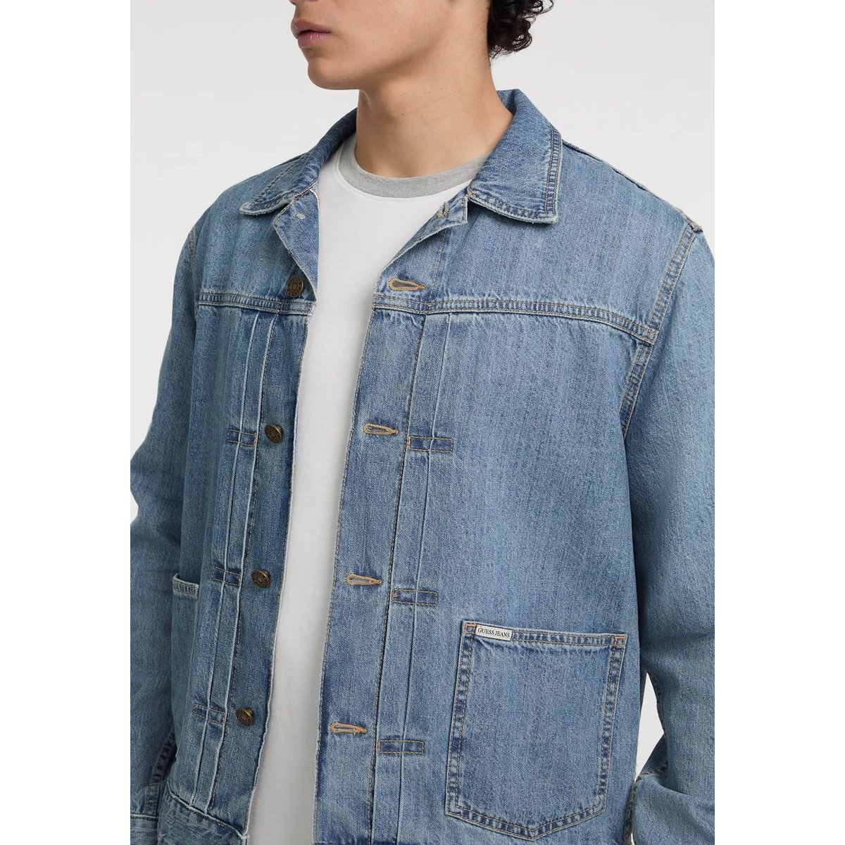 Veste En Jean Classique bleu clair, GUESS