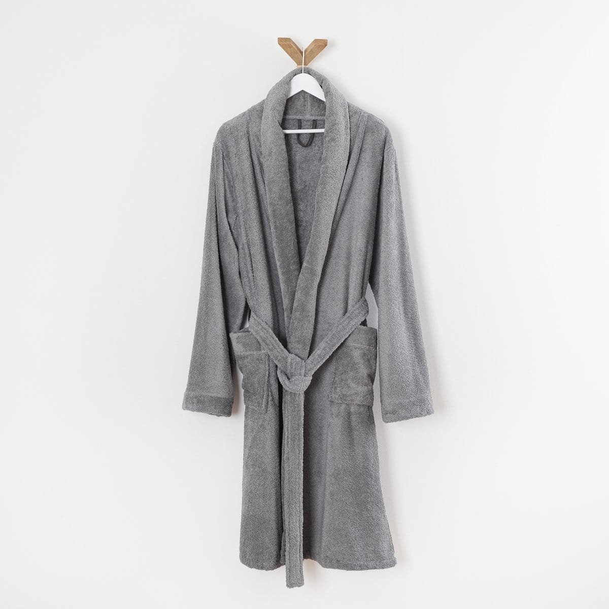 Peignoir coton éponge col chale coton 57 fils éponge PREMIUM ecru, LINANDELLE