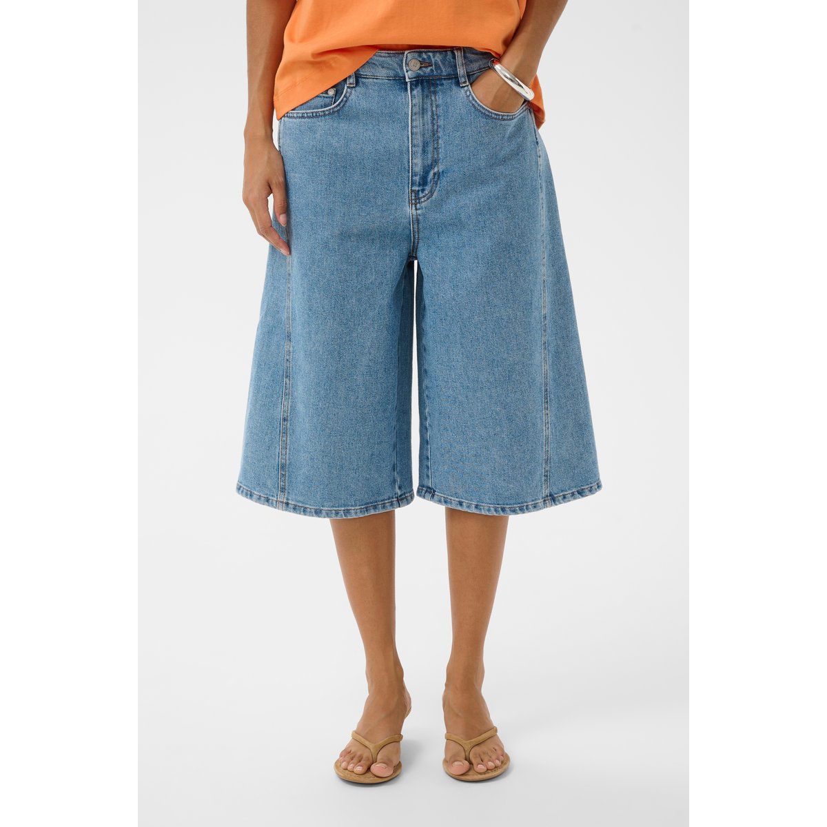 Shorts en jean bleu light blue denim, SOAKED IN LUXURY