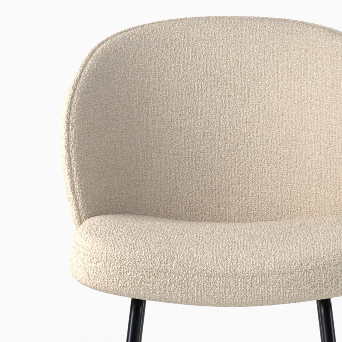 Chaise de bar en tissu bouclé 66 cm - GROOM beige, MAISON PAVANE