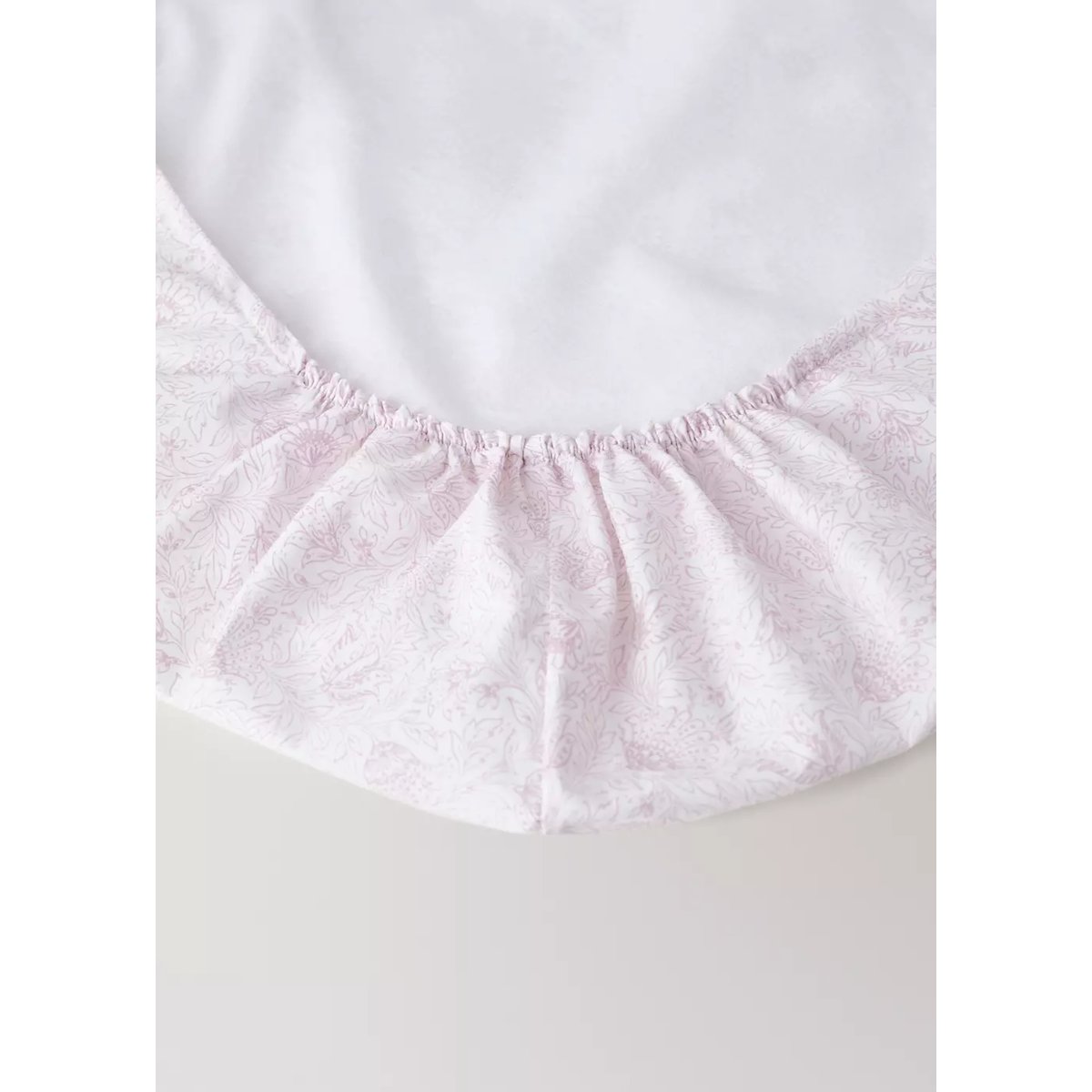 Drap-housse enfant percale de coton imprimé mini fleur lit 90 cm rose pastel, MANGO HOME