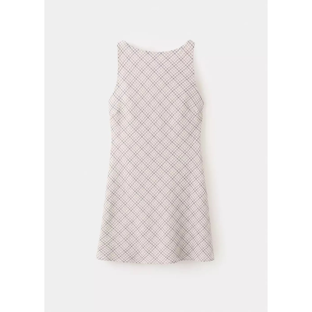 Robe à carreaux avec détail au dos écru, MANGO