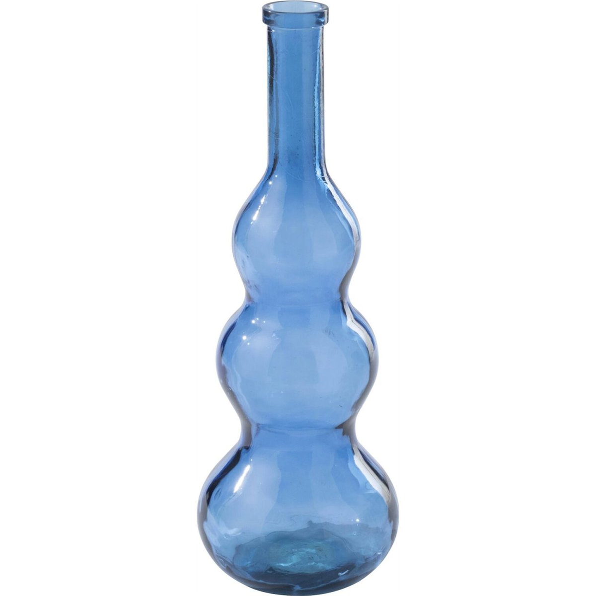 Vase en verre élancé bleu transparent, RECOLLECTION