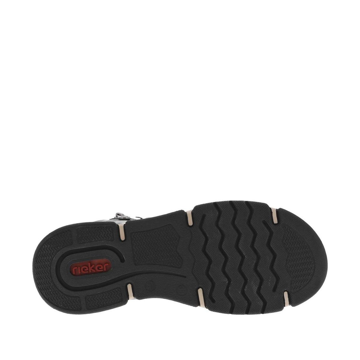 Bottines à talon compensé bas avec des lacets et un zip latéral grises, RIEKER