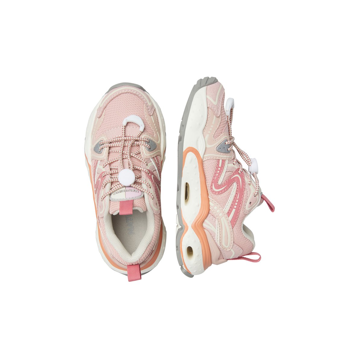 Sneakers en écopelle et tissu FLYNER. rose poudré-blanc, NATURINO