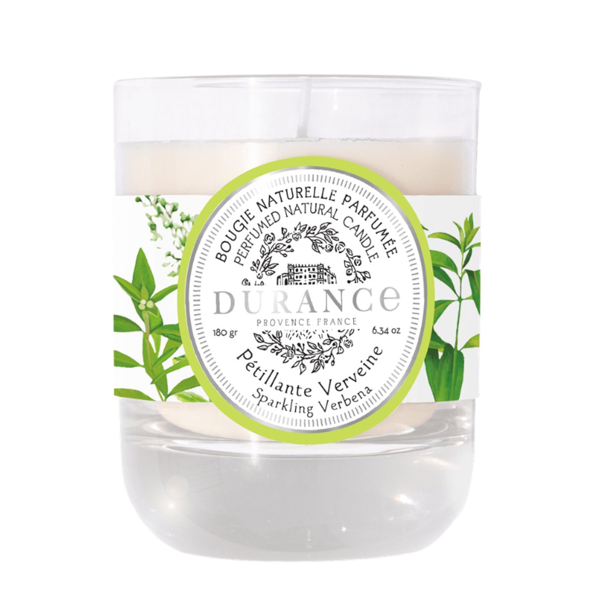 Bougie parfumée PÉTILLANTE VERVEINE couleur unique, DURANCE
