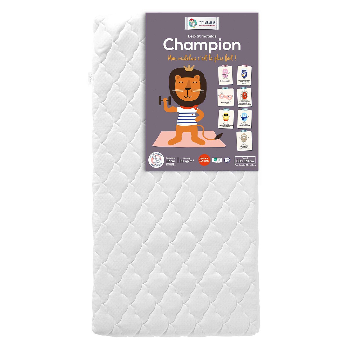 Matelas bébé Champion blanc, P'TIT ALBATROS