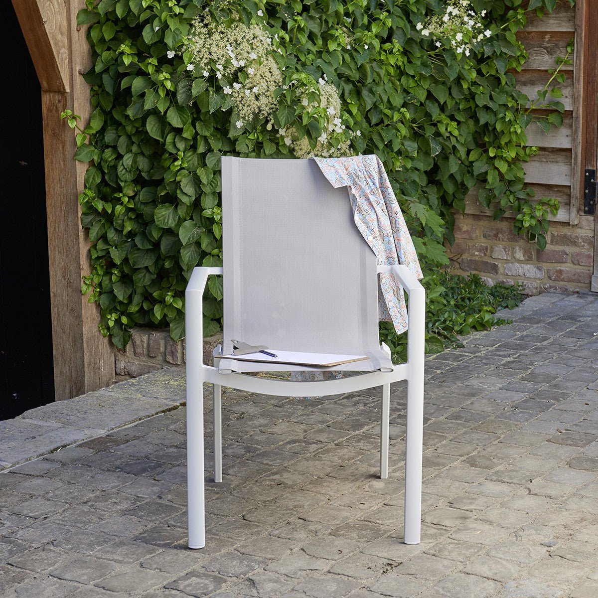 Fauteuil de jardin en aluminium et textilène  TULUM blanc, BERAH GETAH