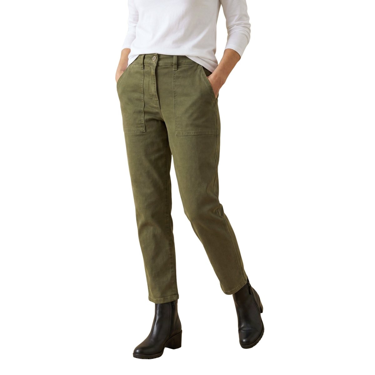 Pantalon cargo 7/8ème femme kaki, DAXON