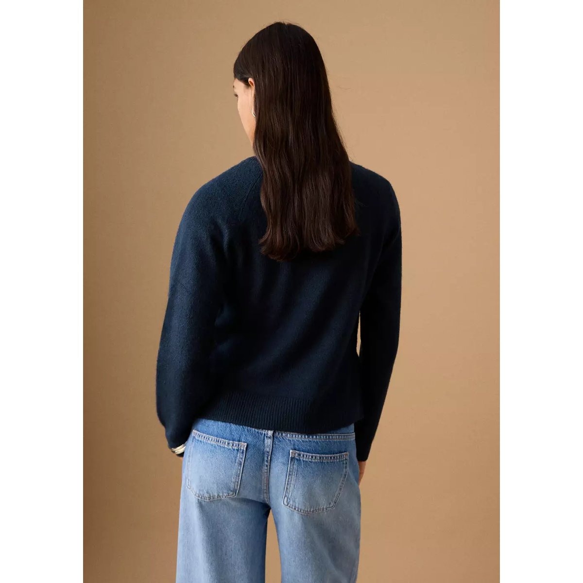 Pull-over maille détail boutons bleu marine, MANGO TEEN