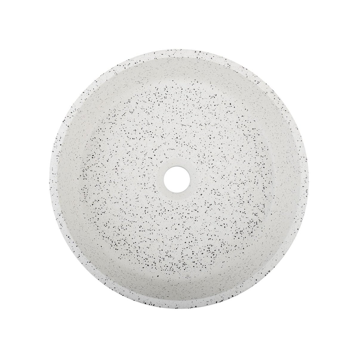 Vasque à poser ronde en terrazzo 36cm BILLY blanc, MOB IN