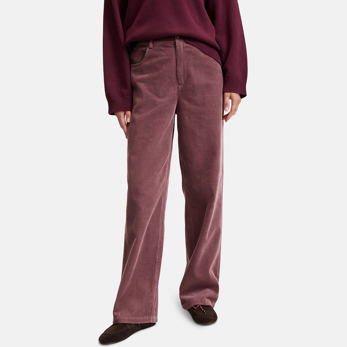 Corduroy Wide Leg Trousers dusty pink, LA REDOUTE COLLECTIONS