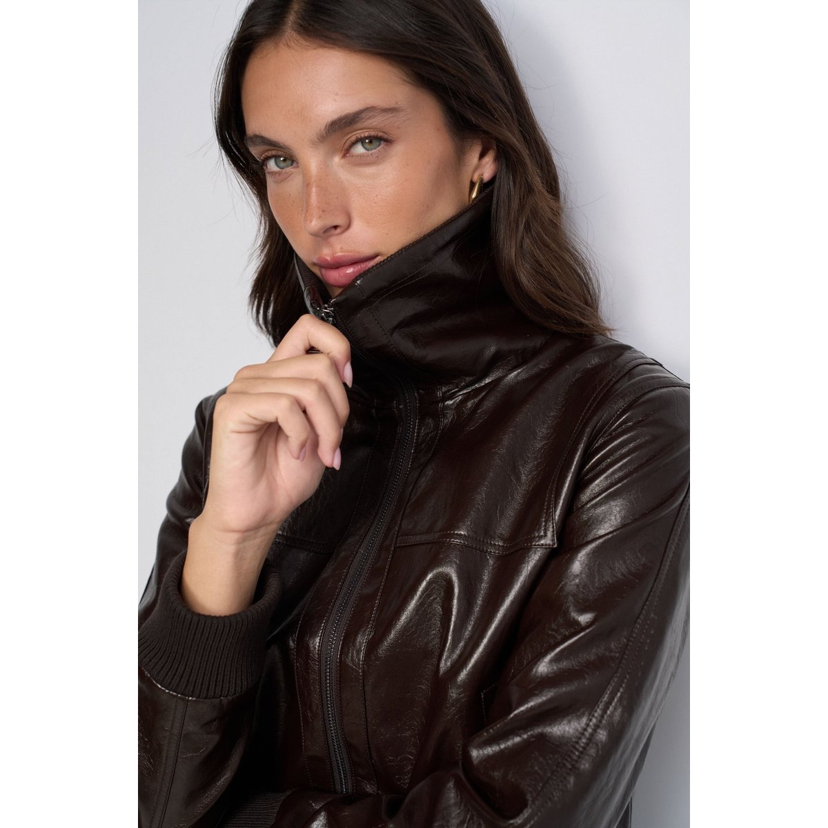 BLOUSON EFFET CUIR marron, SALSA JEANS