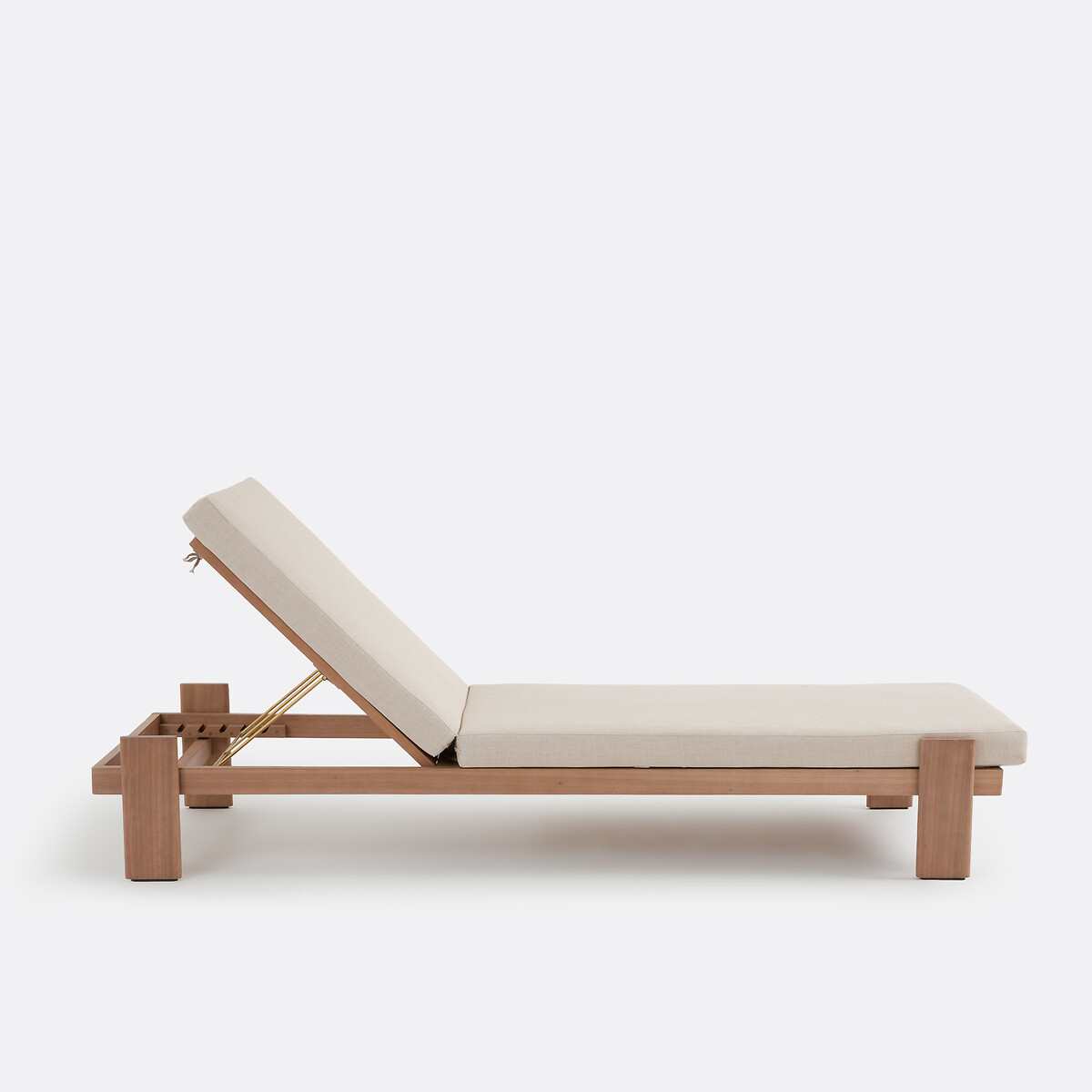 Bain de soleil 5 positions, en eucalyptus, avec matelas, ISLA coloris naturel, LA REDOUTE INTERIEURS