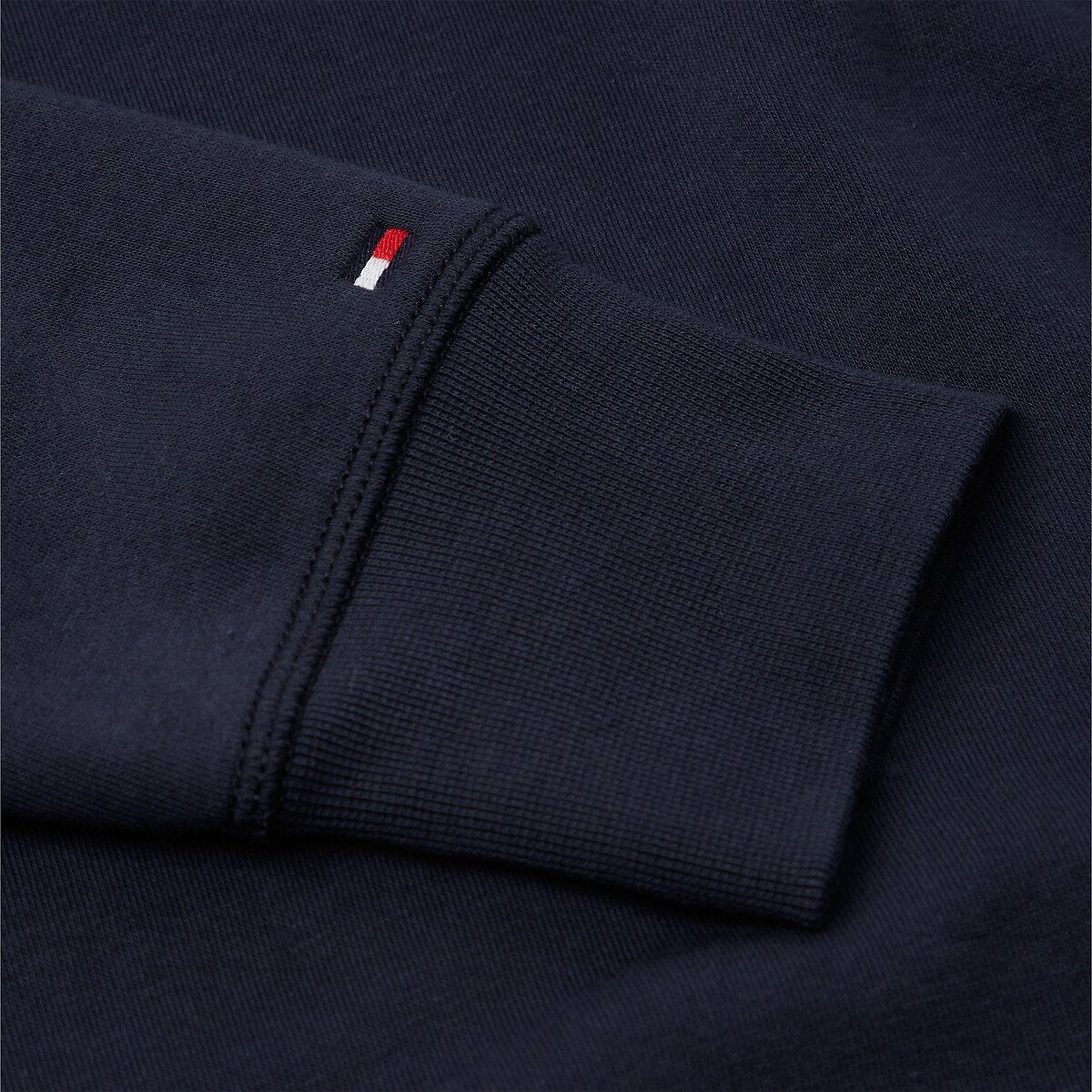 Sweat à capuche à logo en molleton flex bleu marine, TOMMY HILFIGER